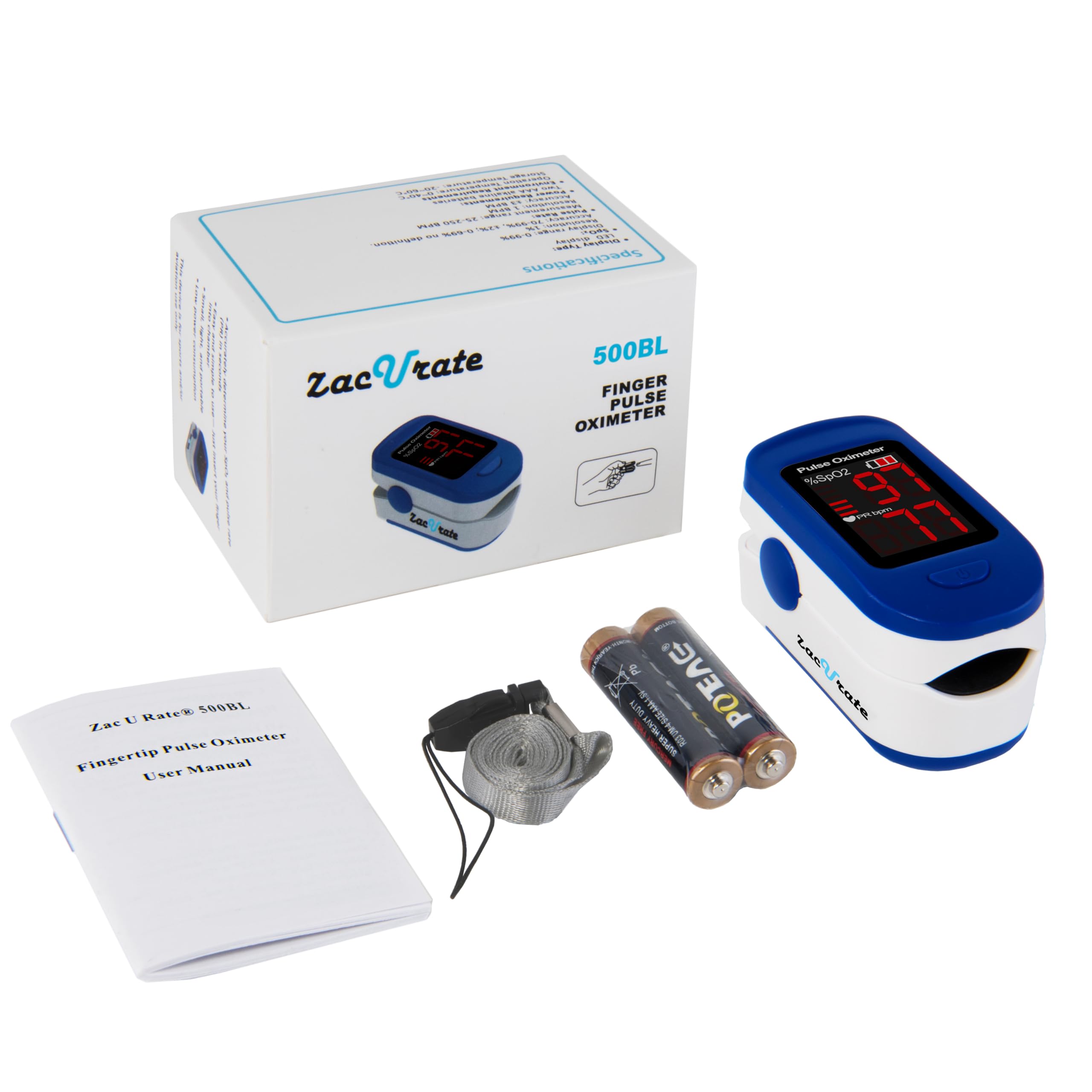 Amazon.com: Zacurate 500BL Fingertip Pulse Oximeter and iF100B